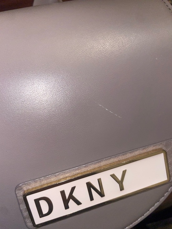 DKNY Taupe Gray Mauve Pebbled Leather Backpack Gold Hardware Multi Pocket main image 4